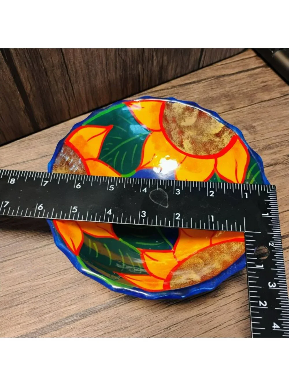 Mexican Talavera Hand-Painted Ceramic Bowl With Floral Design Small Footed Dish